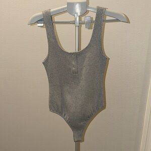 Buddy Love Gray Sleeveless Bodysuit